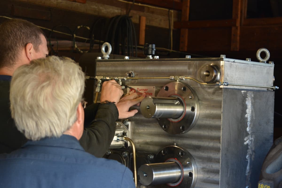 Turner Uni-Drive team assembling an industrial gearbox